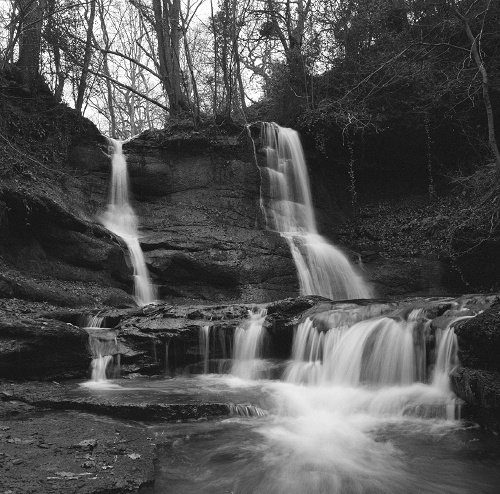 January 2006. Pwl-y-wrach waterfall, River Enig, Talgarth.