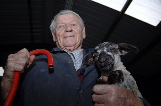 lamb and farmer